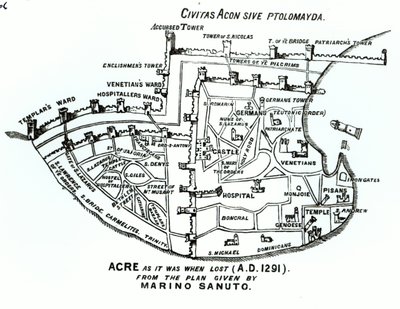 Acre as It Was When Lost (A.D. 1291) by Marino the Elder Sanuto